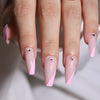 French Glossy Long Pink Press on Nails