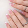 Almond French Glossy Medium Pink Press on Nails