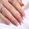 Almond French Glossy Medium Pink Press on Nails