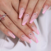 French Glossy Long Pink Press on Nails