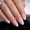 Almond French Glossy Medium Pink Press on Nails