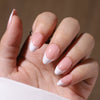 Almond French Glossy Medium Pink Press on Nails