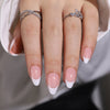 Almond French Glossy Medium Pink Press on Nails