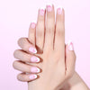 Almond French Glossy Medium Oval Press on Nails