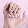 Almond Blue Butterfly French Glossy Medium Oval Press on Nails