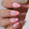 Almond French Glossy Medium Pink Press on Nails