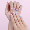 Almond Blue Butterfly French Glossy Medium Oval Press on Nails