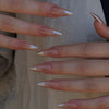 Almond French Glossy Medium Pink Press on Nails