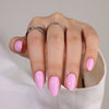 Almond Glossy Medium Pink Press on Nails