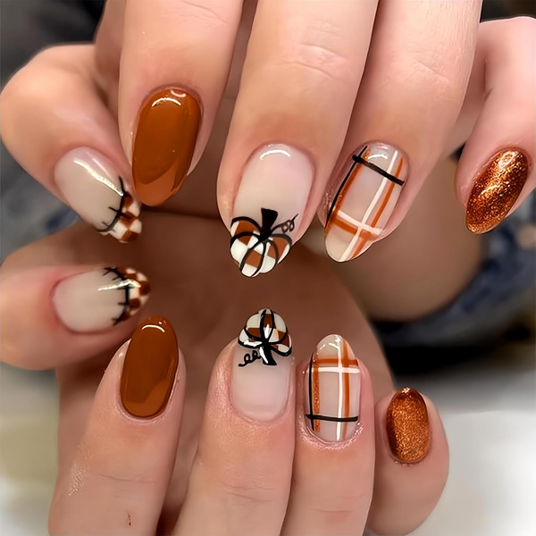 12 Sizes-24 Pcs Press On Nails BKS3631