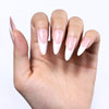 Almond French Glossy Long Pink Press on Nails