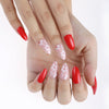 Almond Glossy Medium Pink Press on Nails