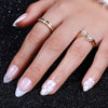 Almond French Glossy Medium Pink Press on Nails