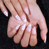 Almond French Glossy Medium Pink Press on Nails