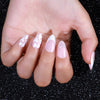 Almond French Glossy Medium Pink Press on Nails