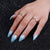 Almond Blue Glossy Medium Press on Nails