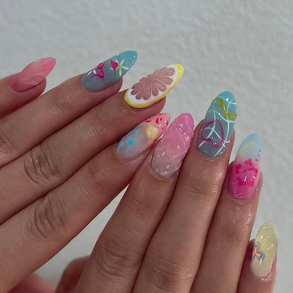 12 Sizes-24 Pcs Press On Nails W2083