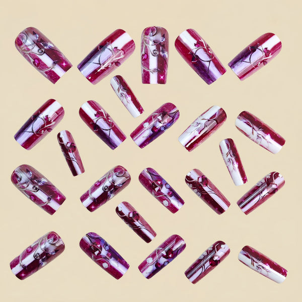 12 Sizes-24 Pcs Press On Nails Y1885