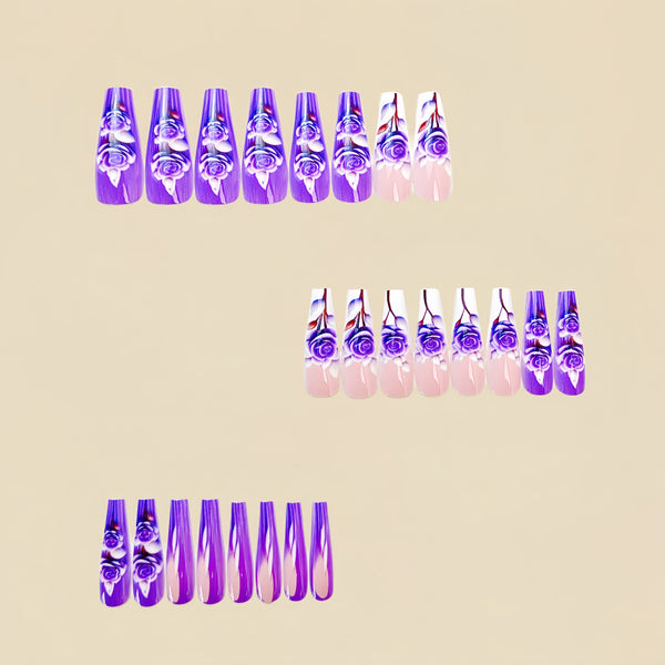 12 Sizes-24 Pcs Press On Nails Y696