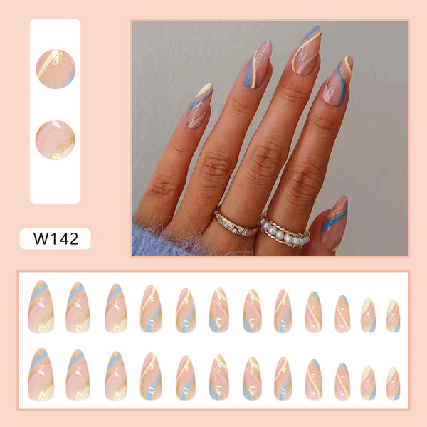 12 Sizes-24 Pcs Press On Nails W142