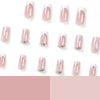 French Glossy Medium Pink Square Press on Nails