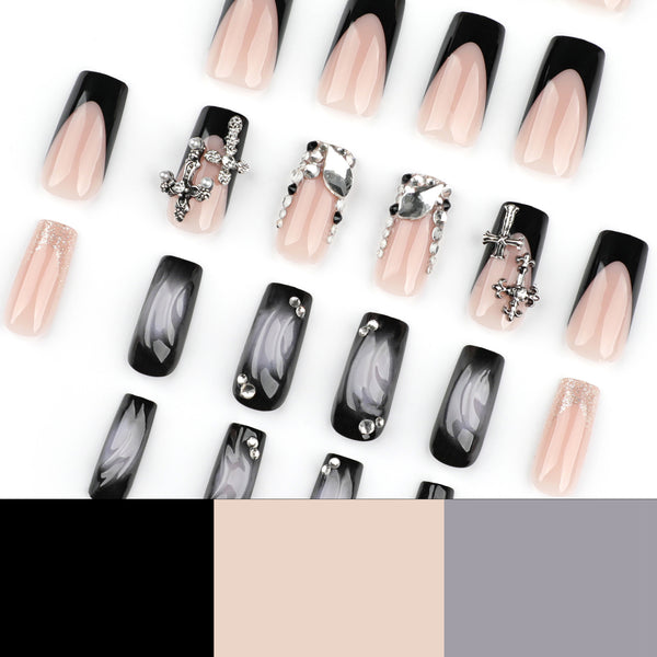 12 Sizes-24 Pcs Press On Nails JP3644
