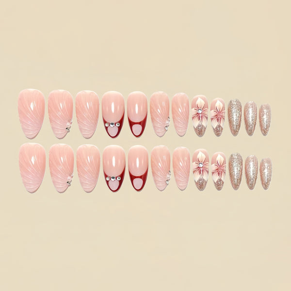 12 Sizes-24 Pcs Press On Nails Y1811