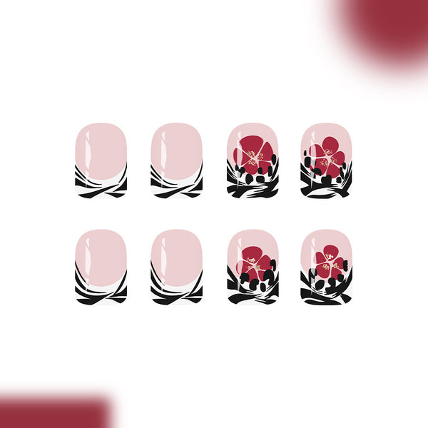 12 Sizes-24 Pcs Press On Nails C1232