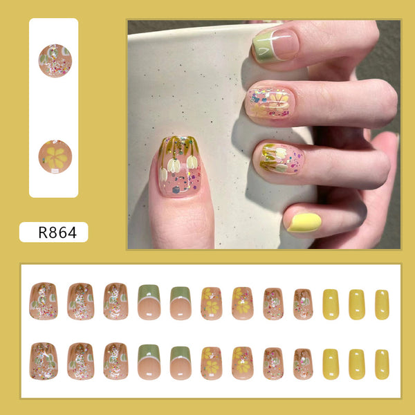 12 Sizes-24 Pcs Press On Nails R864