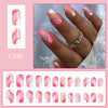 12 Sizes-24 Pcs Press On Nails C390