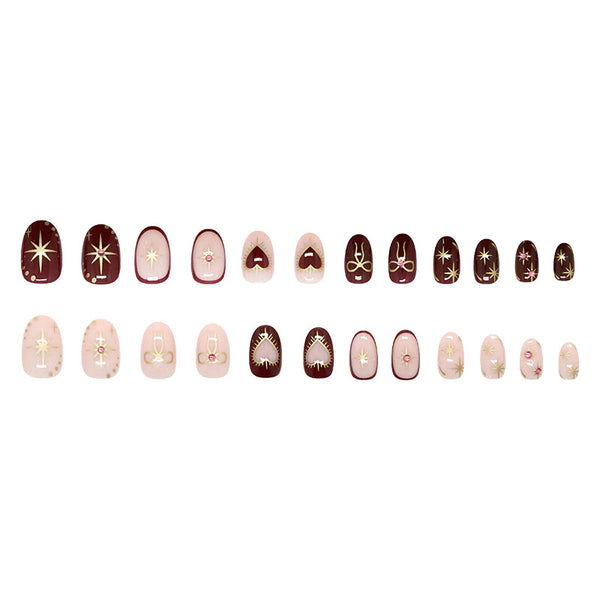 12 Sizes-24 Pcs Press On Nails Z1028