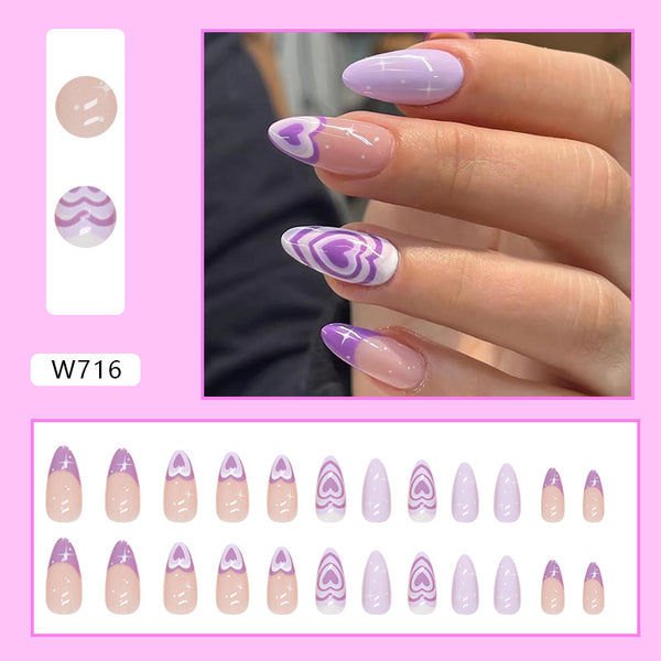 12 Sizes-24 Pcs Press On Nails W716