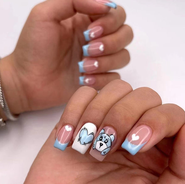 12 Sizes-24 Pcs Press On Nails W1307