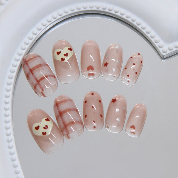 12 Sizes-24 Pcs Press On Nails R979