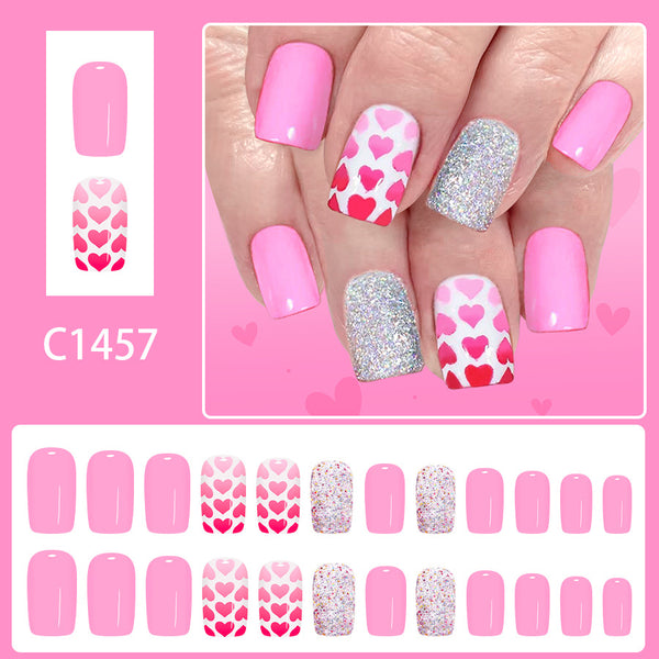 12 Sizes-24 Pcs Press On Nails C1457
