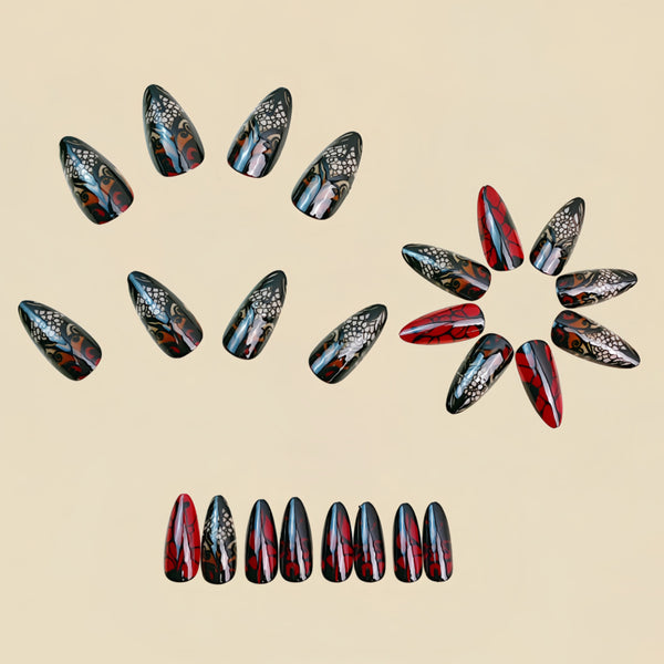 12 Sizes-24 Pcs Press On Nails Y1778