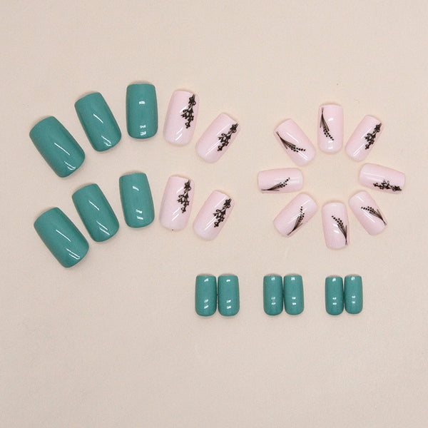 12 Sizes-24 Pcs Press On Nails W1263