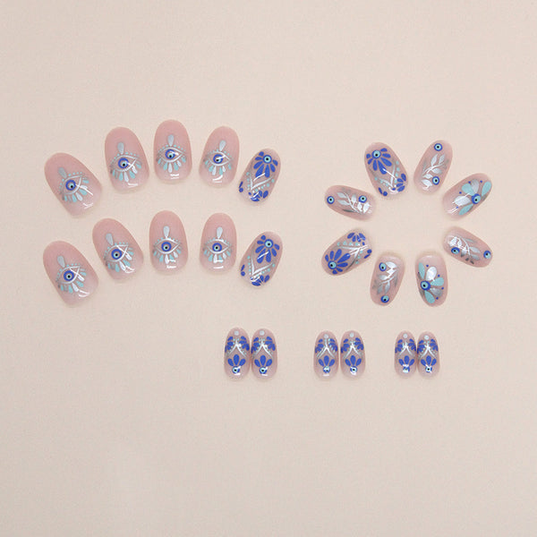 12 Sizes-24 Pcs Press On Nails W1247