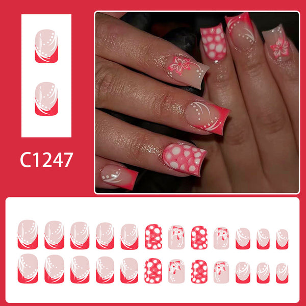 12 Sizes-24 Pcs Press On Nails C1247