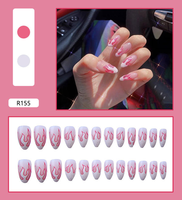 12 Sizes-24 Pcs Press On Nails R121