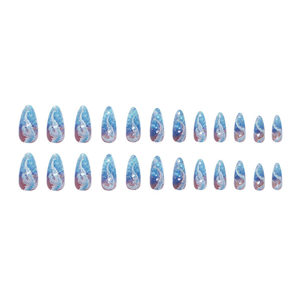 12 Sizes-24 Pcs Press On Nails W1922