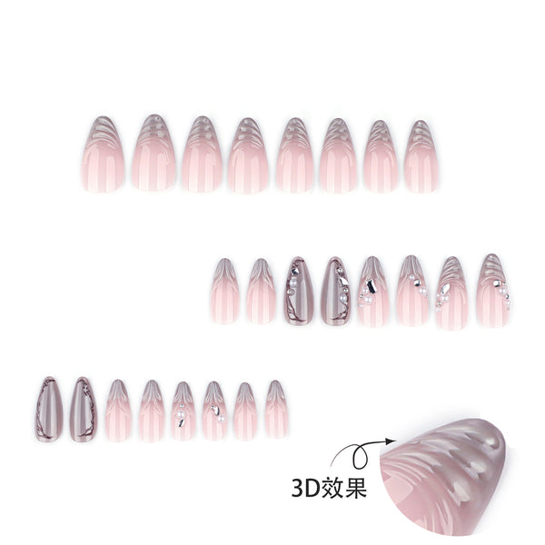 12 Sizes-24 Pcs Press On Nails JP4231