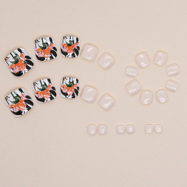 12 Sizes-24 Pcs Press On Nails F110