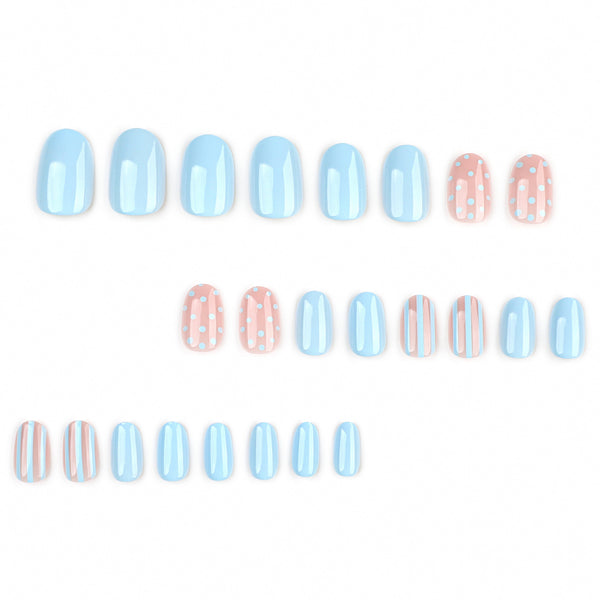 12 Sizes-24 Pcs Press On Nails JP4384