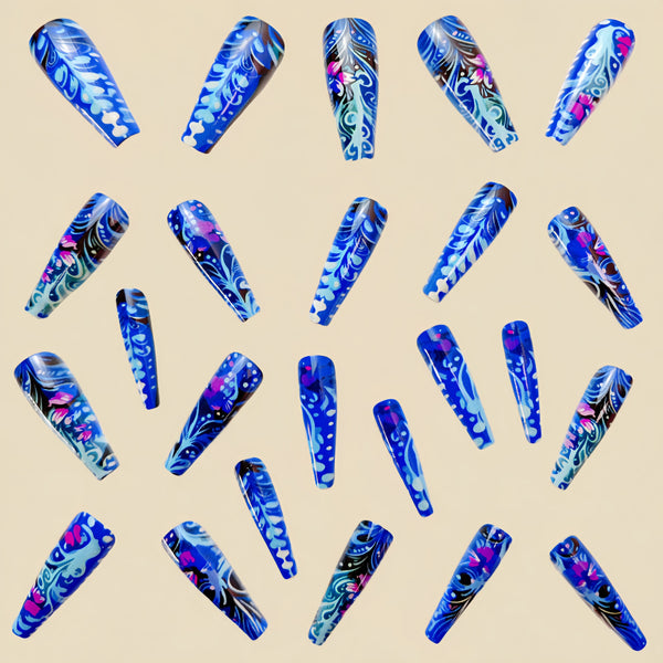12 Sizes-24 Pcs Press On Nails Y534