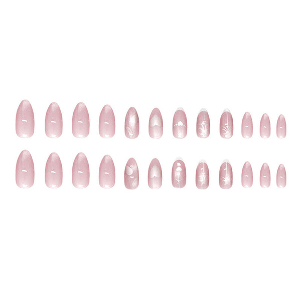 12 Sizes-24 Pcs Press On Nails W1936