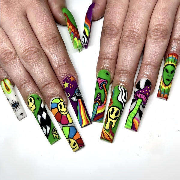 12 Sizes-24 Pcs Press On Nails Y207