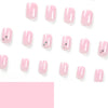 Glossy Medium Pink Square Press on Nails