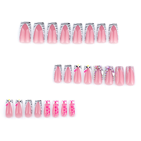 12 Sizes-24 Pcs Press On Nails JP3672