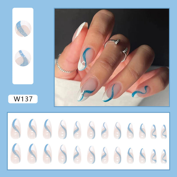 12 Sizes-24 Pcs Press On Nails W137